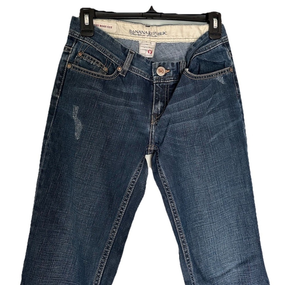 Banana Republic Womens Sz 4 Vintage Y2K Blue Jeans BootCut Low Rise Retro Boho - Picture 5 of 9